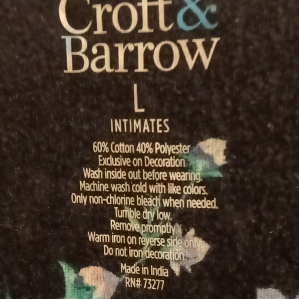 FINAL PRICE NWT Croft & Barrow blue floral print long nightgown Large